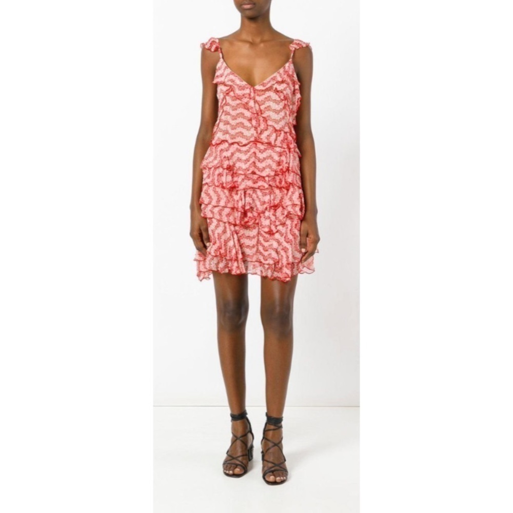 The Kooples Jasmine Silk Ruffle Floral Dress